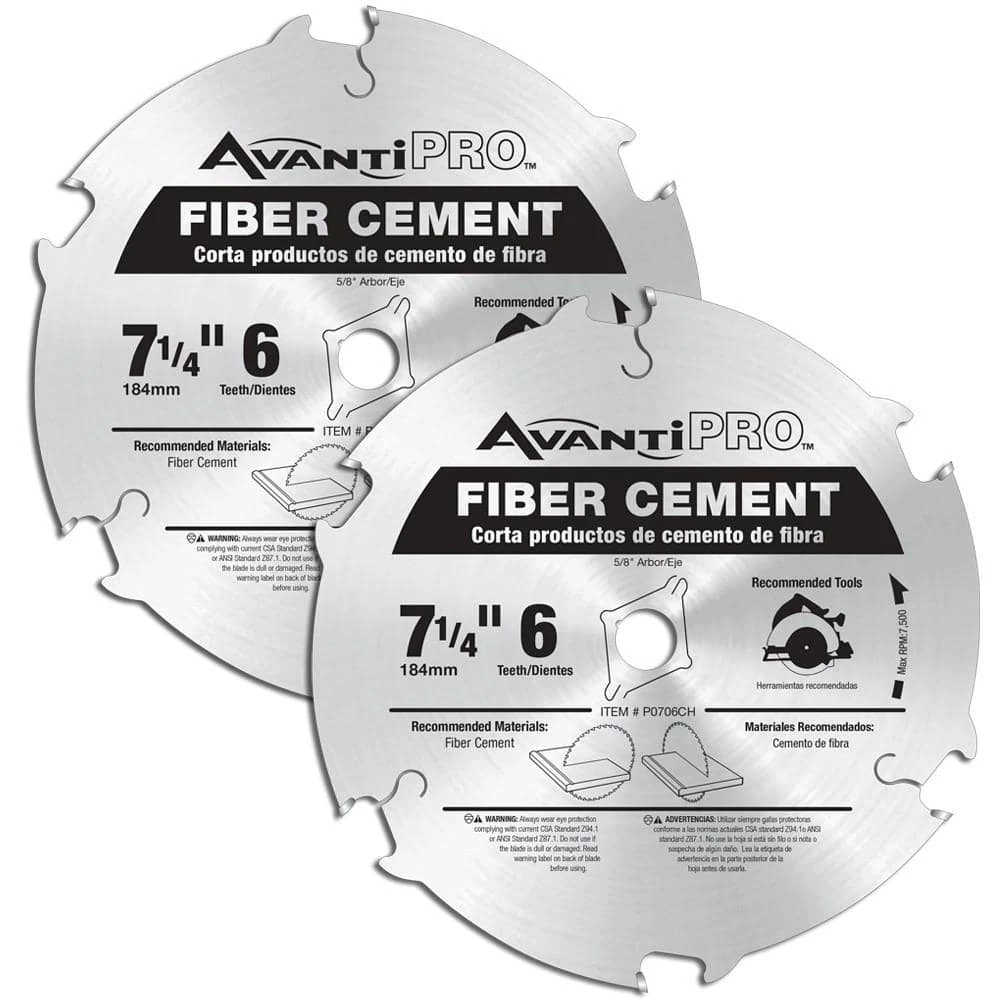 7-1/4 in. x 6-Tooth Fiber Cement Circular Saw Blade (2-Pack) by Avanti Pro 3 7-1/4 in. x 6-Tooth Fiber Cement Circular Saw Blade (2-Pack) by Avanti Pro