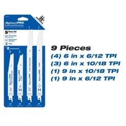 7-1/4 in. x 24-Tooth, 10 in. x 40-Tooth Wood Circular Saw Blades and 9-Piece Wood and Metal Reciprocating Blade Set by Avanti Pro -Graintex Sales avanti pro circular saw blades p0724r1040x09s 1f 1000
