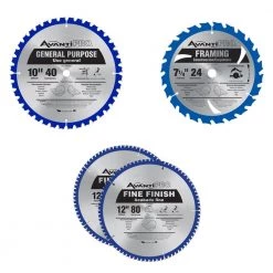 7-1/4 in. x 24 Tooth Saw Blade, 10 in. x 40 Tooth Saw Blade and 2-Pack 12 in. x 80 Tooth Circular Saw Blades by Avanti Pro