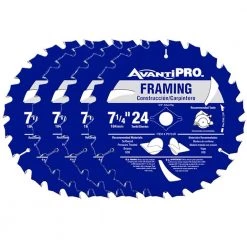 7-1/4 in. x 24-Tooth Framing Circular Saw Blade (4-Pack) by Avanti Pro