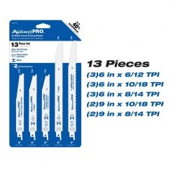 7-1/4 in x 24 Saw Blade, 13-Pieces Wood and Metal Recip Blades, 10-Pieces Spade Bit Set and 16-Pieces Jigsaw set by Avanti Pro -Graintex Sales avanti pro circular saw blades p724r13sju16s10 4f 1000