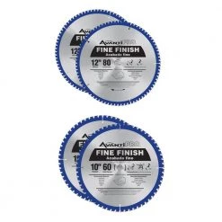 10 in. x 60-Tooth Saw Blade (2-Pack) and 12 in. x 80-Tooth Circular Saw Blades (2-Pack) (4-Pieces) by Avanti Pro