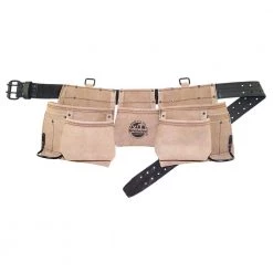 11-Pocket Suede Leather Tool Apron in Beige by Graintex