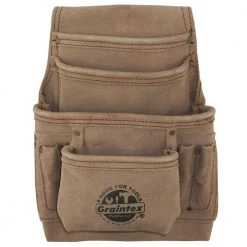 10-Pocket Beige Leather Suede Nail & Tool Pouch by Graintex 14 10-Pocket Beige Leather Suede Nail & Tool Pouch by Graintex -Graintex Sales beige graintex tool belts ss2460 1f 1000