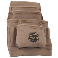 10-Pocket Beige Leather Suede Nail & Tool Pouch by Graintex 13 10-Pocket Beige Leather Suede Nail & Tool Pouch by Graintex -Graintex Sales beige graintex tool belts ss2460 4f 1000