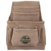 10-Pocket Beige Leather Suede Nail & Tool Pouch by Graintex
