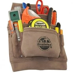 10-Pocket Beige Leather Suede Nail & Tool Pouch by Graintex 17 10-Pocket Beige Leather Suede Nail & Tool Pouch by Graintex -Graintex Sales beige graintex tool belts ss2460 76 1000