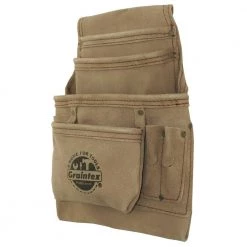10-Pocket Beige Leather Suede Nail & Tool Pouch by Graintex 12 10-Pocket Beige Leather Suede Nail & Tool Pouch by Graintex -Graintex Sales beige graintex tool belts ss2460 c3 1000