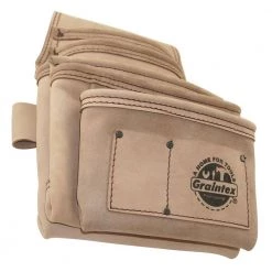 7-Pocket Beige Top Grain Leather Nail and Tool Pouch by Graintex -Graintex Sales beige graintex tool belts st2011 4f 1000