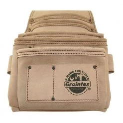 7-Pocket Beige Top Grain Leather Nail and Tool Pouch by Graintex -Graintex Sales beige graintex tool belts st2011 fa 1000
