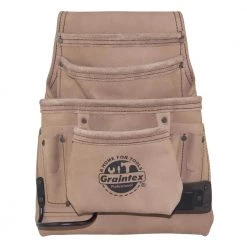 10-Pocket Top Grain Leather Nail and Tool Pouch by Graintex