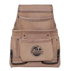 10-Pocket Top Grain Leather Nail and Tool Pouch by Graintex