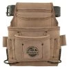 10-Pocket Beige Top Grain Leather Nail and Tool Pouch with 2 in. Belt by Graintex