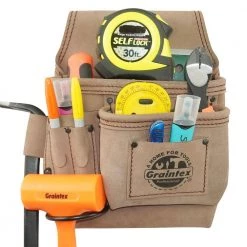 5-Pocket Right Handed Beige Top Grain Leather Tool Pouch by Graintex -Graintex Sales beige graintex tool belts st2254 76 1000