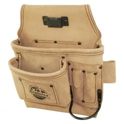 5-Pocket Left Handed Beige Top Grain Leather Tool Pouch by Graintex -Graintex Sales beige graintex tool belts st2255 1f 1000