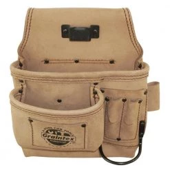 5-Pocket Left Handed Beige Top Grain Leather Tool Pouch by Graintex -Graintex Sales beige graintex tool belts st2255 44 1000