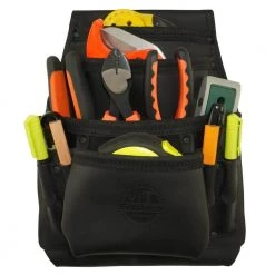 10-Pocket Top Grain Oil Tanned Leather Black Nail and Tool Pouch by Graintex -Graintex Sales black graintex tool belts os2744 44 1000