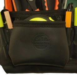 10-Pocket Top Grain Oil Tanned Leather Black Nail and Tool Pouch by Graintex -Graintex Sales black graintex tool belts os2744 fa 1000