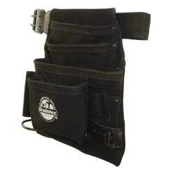10-Pocket Black Leather Suede Tool Pouch by Graintex -Graintex Sales black graintex tool belts ss2680 4f 1000