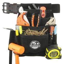 10-Pocket Black Leather Suede Tool Pouch by Graintex -Graintex Sales black graintex tool belts ss2680 fa 1000