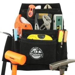 10-Pocket Black Leather Suede Nail & Tool Pouch by Graintex 11 10-Pocket Black Leather Suede Nail & Tool Pouch by Graintex -Graintex Sales black graintex tool belts ss2770 1f 1000