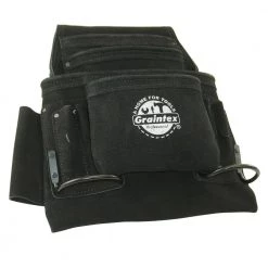 10-Pocket Black Leather Suede Nail & Tool Pouch by Graintex 10 10-Pocket Black Leather Suede Nail & Tool Pouch by Graintex -Graintex Sales black graintex tool belts ss2770 4f 1000