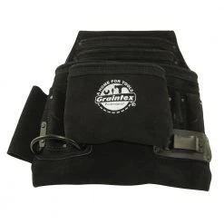 10-Pocket Black Leather Suede Nail & Tool Pouch by Graintex 12 10-Pocket Black Leather Suede Nail & Tool Pouch by Graintex -Graintex Sales black graintex tool belts ss2780 1f 1000