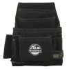 10-Pocket Black Leather Suede Nail & Tool Pouch by Graintex