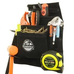10-Pocket Black Leather Suede Nail & Tool Pouch by Graintex 15 10-Pocket Black Leather Suede Nail & Tool Pouch by Graintex -Graintex Sales black graintex tool belts ss2780 76 1000