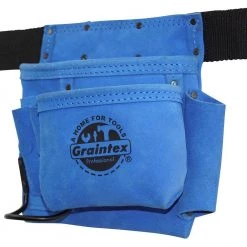 5-Pocket Nail and Tool Pouch with Blue Suede Leather Belt by Graintex -Graintex Sales blue graintex tool belts ss2045 e1 1000