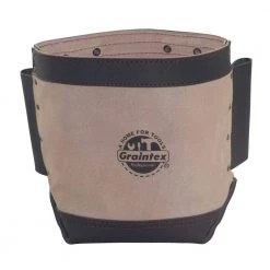 9 in. Large Pocket Nut and Bolt Tool Bag with Webbing Tunnel Loops for Belt in Heavy-Duty Leather by Graintex