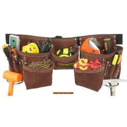 Brown 11-Pocket Suede Leather Tool Apron with 2 in. Webbing Belt by Graintex -Graintex Sales brown graintex tool belts ds2966 fa 1000