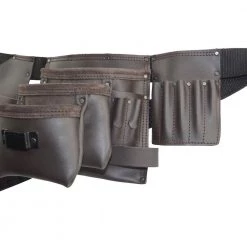 18-Pocket Electricians Tool Apron with Oil Tanned leather by Graintex 10 18-Pocket Electricians Tool Apron with Oil Tanned leather by Graintex -Graintex Sales brown graintex tool belts el2161 1f 1000