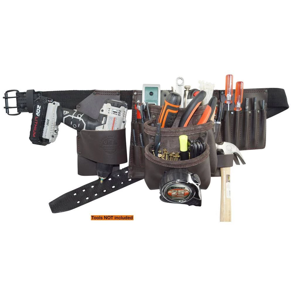 18-Pocket Electricians Tool Apron with Oil Tanned leather by Graintex 7 18-Pocket Electricians Tool Apron with Oil Tanned leather by Graintex - Image 5