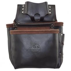8-Pocket Oil Tanned Leather Framers Nail and Tools Pouch by Graintex