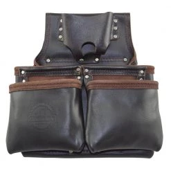 6-Pocket Oil Tanned Leather Framers Nail and Tools Pouch by Graintex