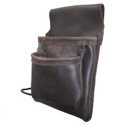5-Pocket Oil Tanned Leather Right Handed Nail and Tool Pouch by Graintex -Graintex Sales brown graintex tool belts os2201 40 1000