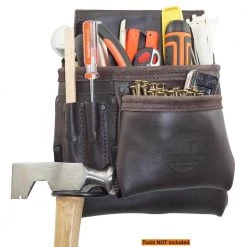 5-Pocket Oil Tanned Leather Right Handed Nail and Tool Pouch by Graintex -Graintex Sales brown graintex tool belts os2201 4f 1000