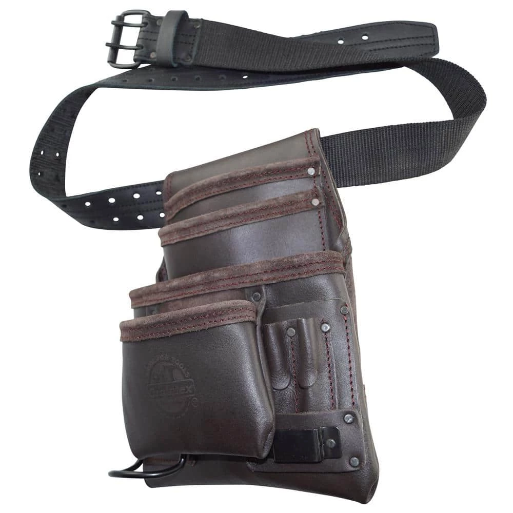 10-Pocket Oil Tanned Leather Nail and Tool Pouch with Belt by Graintex 5 10-Pocket Oil Tanned Leather Nail and Tool Pouch with Belt by Graintex - Image 3