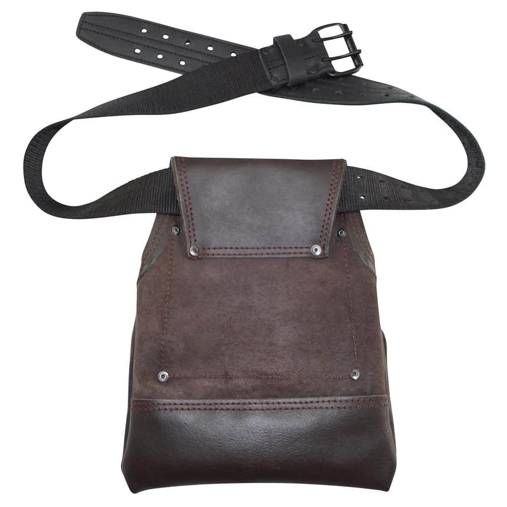 10-Pocket Oil Tanned Leather Nail and Tool Pouch with Belt by Graintex 6 10-Pocket Oil Tanned Leather Nail and Tool Pouch with Belt by Graintex - Image 4