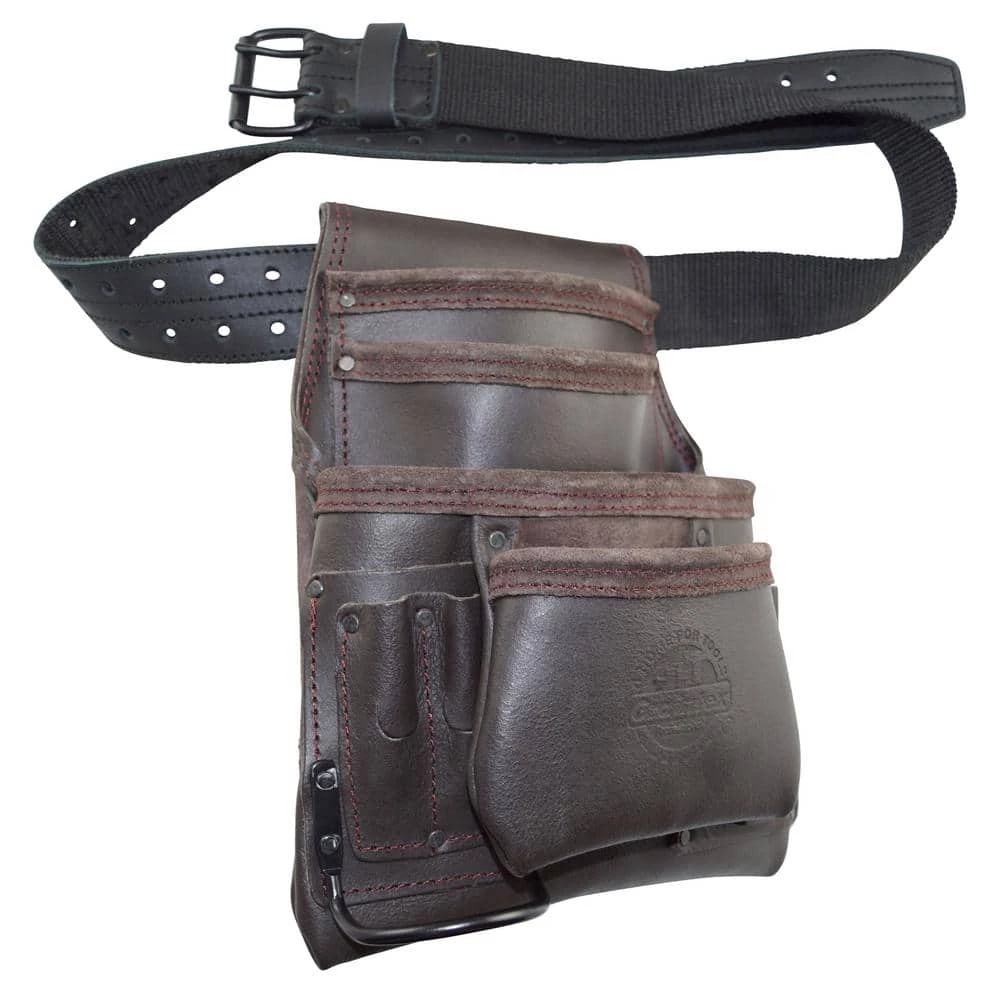 10-Pocket Oil Tanned Leather Nail and Tool Pouch with Belt by Graintex 4 10-Pocket Oil Tanned Leather Nail and Tool Pouch with Belt by Graintex - Image 2