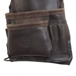 9-Pocket Oil Tanned Leather Nail and Tool Pouch by Graintex -Graintex Sales brown graintex tool belts os2251 1d 1000