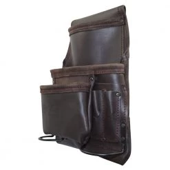 9-Pocket Oil Tanned Leather Nail and Tool Pouch by Graintex -Graintex Sales brown graintex tool belts os2251 40 1000