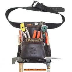 9-Pocket Oil Tanned Leather Nail and Tool Pouch by Graintex -Graintex Sales brown graintex tool belts os2251 4f 1000