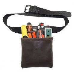 2-Pocket Oil Tanned Leather Nail and Tool Pouch by Graintex -Graintex Sales brown graintex tool belts os2258 4f 1000