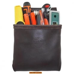 2-Pocket Oil Tanned Leather Nail and Tool Pouch by Graintex -Graintex Sales brown graintex tool belts os2258 c3 1000