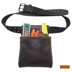 1-Pocket Oil Tanned Leather Nail and Tool Pouch by Graintex -Graintex Sales brown graintex tool belts os2259 4f 1000