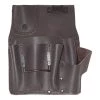 6-Pocket Leather Left Handed Drywall Pouch in Oil Tanned by Graintex