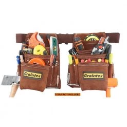 Brown 20-Pocket Suede Leather Work Apron Set by Graintex 15 Brown 20-Pocket Suede Leather Work Apron Set by Graintex -Graintex Sales brown graintex tool belts ss2965 44 1000
