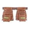 Brown 20-Pocket Suede Leather Work Apron Set by Graintex